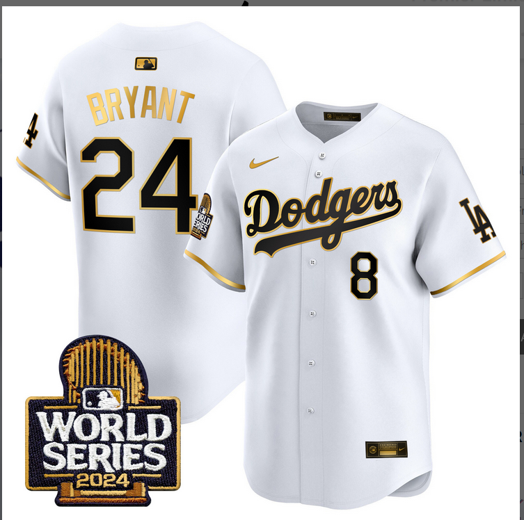 Men MLB Los Angeles Dodgers #24 Bryant white 2024 World Series Champions Patch Limited Jersey20241105 style 3->los angeles dodgers->MLB Jersey